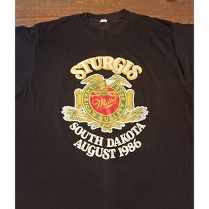 Vintage Sturgis T Shirt Black Hills Rally 1986 XXL Black. Made In USA
